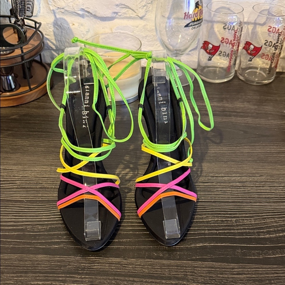 Gianni bini Vibrant Multi-Color Strappy heels - Picture 2 of 7
